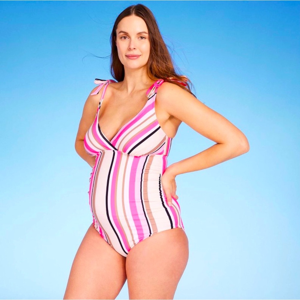 🌴STRIPED MATERNITY ONE PIECE SWIMSUIT